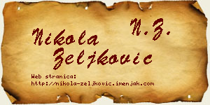 Nikola Zeljković vizit kartica